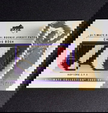 2003-04 Ultimate Collection CHRIS BOSH Dual Rookie Jersey Patch RC 01/50 4-COLOR