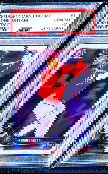 Shohei Ohtani 2018 Bowman Chrome RC Rookie #1 Batting PSA 10