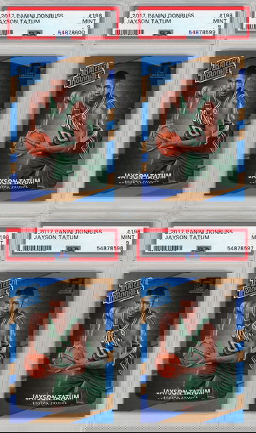 (4) 2017 Panini Donruss Jayson Tatum #198 PSA 9 Lot