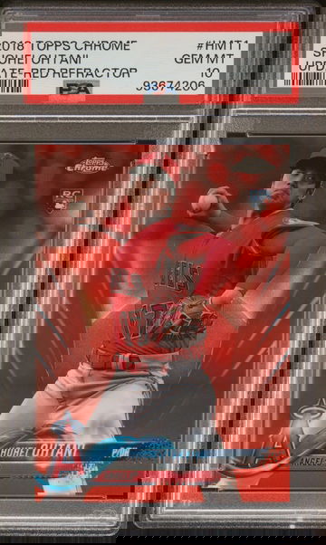 2018 TOPPS SHOHEI OHTANI CHROME UPDATE UPDATE-RED REFRACTOR #12/25 #HMT1 PSA 10