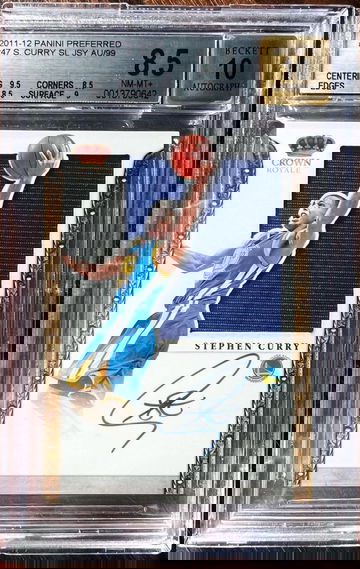2011-12 Panini Crown Royale Stephen Curry Silhouette Jersey Auto /99