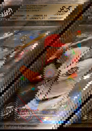 TREA TURNER 2016 TOPPS CHROME SAPPHIRE ROOKIE RC BGS 9.5 GEM MINT