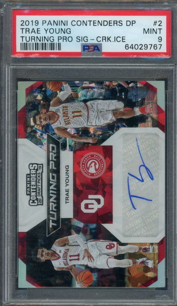 2019 Panini Contenders Draft Picks Turning Pro Trae Young Signatures /23 PSA 9