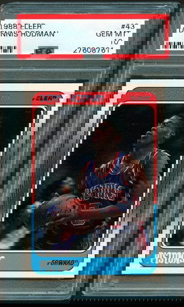 1988-89 Fleer DENNIS RODMAN #43 Rookie Card RC - PSA 10