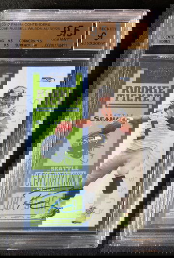 2012 RUSSELL WILSON CONTENDERS ROOKIE AUTO WHITE VARIATION #225 BGS 9.5 True GEM