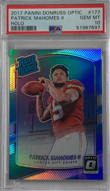 2017 Donruss Optic PATRICK MAHOMES Silver Holo Rookie #177 PSA 10 GEM MINT RC