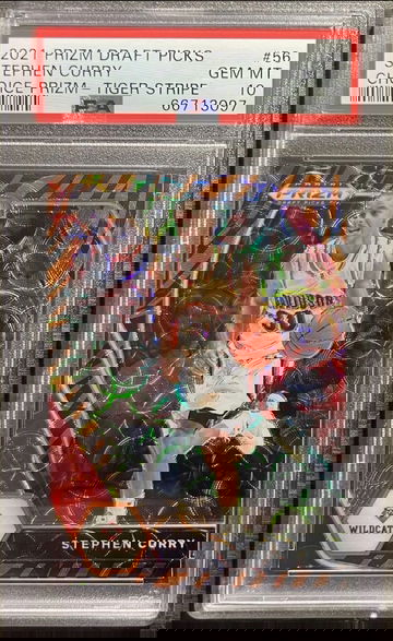 Stephen Curry 2021 Prizm Draft Picks Choice TIGER STRIPE Prizm PSA 10