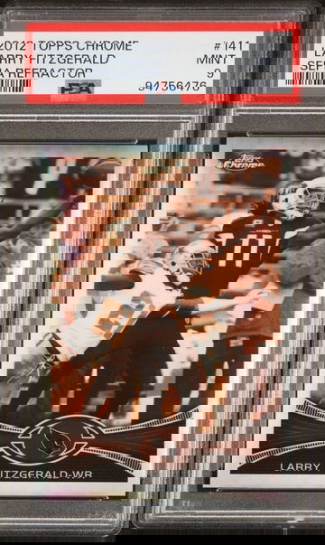 2012 Topps Chrome Sepia Refractor Larry Fitzgerald Cardinals /99 PSA 9 POP 2