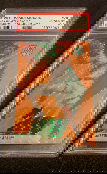 Jayson Tatum 2019 Mosaic Orange Fluorescent # 3/25 PSA 10