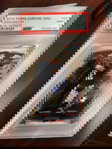 2014 topps chrome Mini Tom Brady Blue Jersey PSA 9