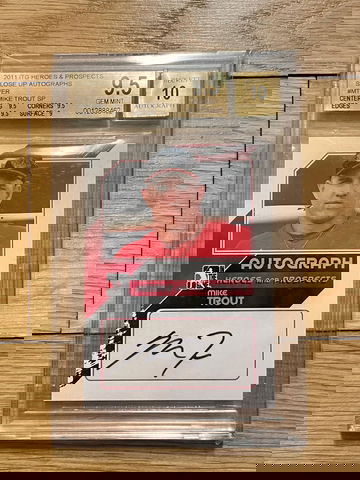 2011 Mike Trout /39 ITG Heroes & Prospects Close Up Autographs Silver BGS 9.5/AUTO 10