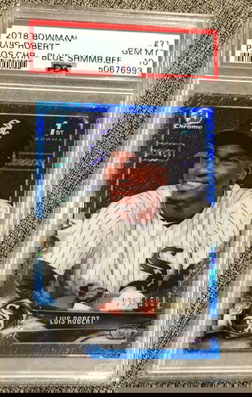 2018 Bowman Prospect Chrome Luis Robert Blue Shimmer Refractor 135/150 RC PSA 10