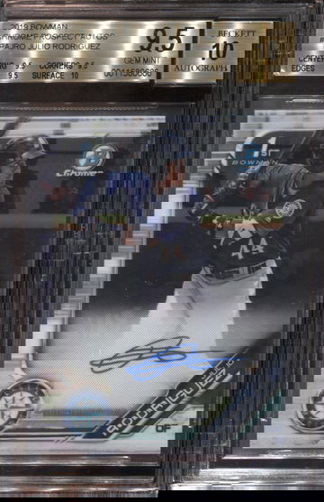JULIO RODRIGUEZ BGS 9.5 2019 BOWMAN CHROME PROSPECT AUTO AUTOGRAPH MARINERS 0686