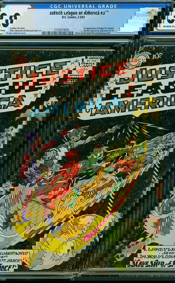 JUSTICE LEAGUE OF AMERICA #3, CGC 3.0 GVG