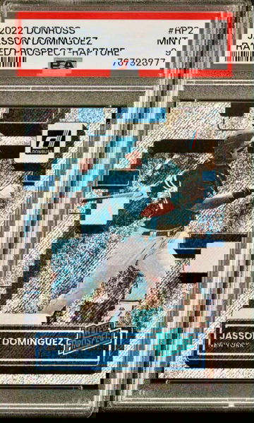 2022 Donruss #RP2 Jasson Dominguez Rated Prospect - Rapture PSA 9