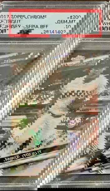 2017 Topps Chrome Sepia Refractor Mike Tout PSA 10 