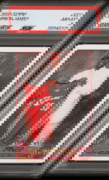 2003-04 TOPPS #221 LEBRON JAMES ROOKIE CARD PSA 8 