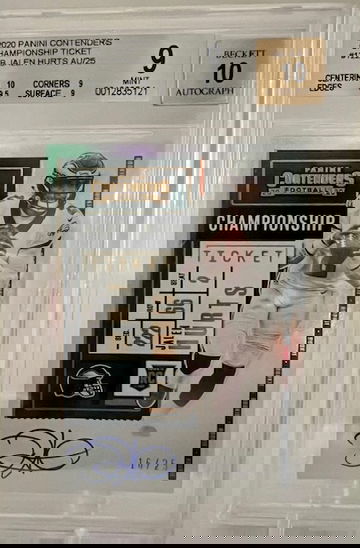 2020 Jalen Hurts Championship Ticket Variation Rookie Auto #'d 16/25