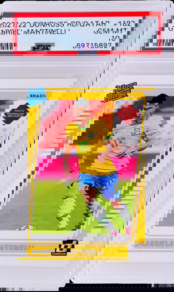 2021/22 Donruss RD/Qatar Gabriel Martinelli #182 RC PSA 10