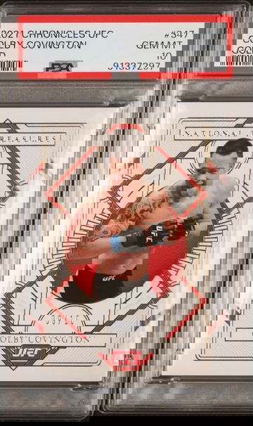 2021 Panini National Treasures Gold Colby Covington #347 /10 PSA 10