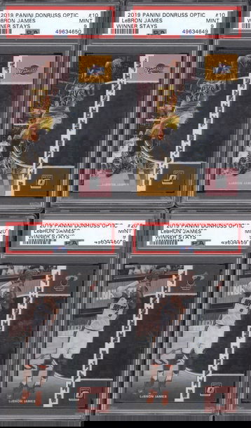 Lot x4 2019 Panini Donruss Optic LeBron James Winner Stays PSA 9 MINT