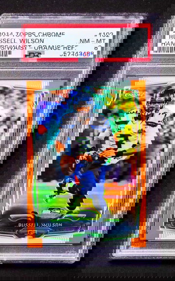 2014 Topps Chrome - Russell Wilson - Orange Refractor PSA 8 Near Mint