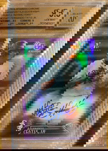 2016 Bowman Chrome Fernando Tatis Jr. Purple Refractor Auto BGS 9.5