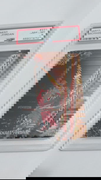 1997 Topps Finest Michael Jordan PSA 8