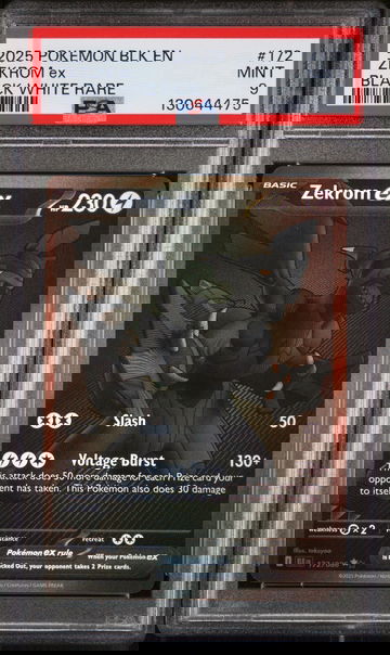 2025 Pokemon Scarlet and Violet Black Bolt Black White Rare Zekrom Ex #172 PSA 9