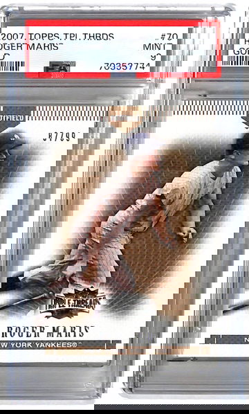 2007 Topps Triple Threads Roger Maris Gold PSA 9 Mint POP 1 MLB New York Yankees