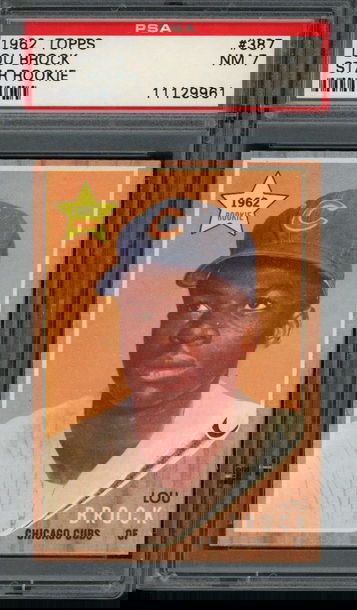1962 Topps Lou Brock Rookie #387 PSA NM 7