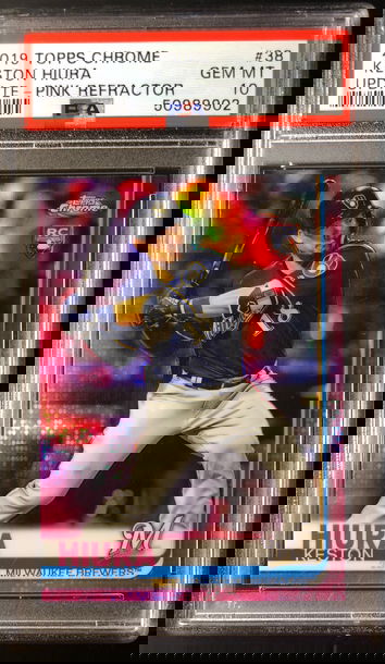 2019 Topps Chrome Update Keston Hiura Pink Refractor PSA 10