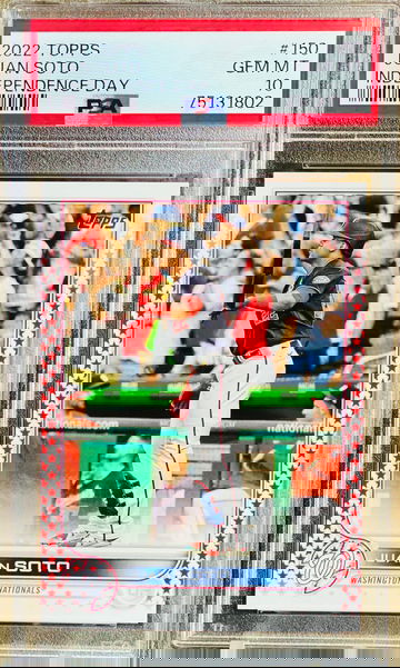 Juan Soto Independence Day Bat Flip PSA 10 /76 2022 Topps 