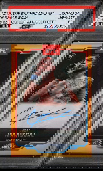 2025 Topps Chrome UFC Chrome Rookie Autographs Gold Refractor Jose Mariscal #CRACM /50 PSA 8