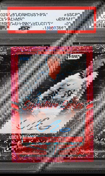2024-25 Panini Donruss Sig Series Pink Velocity Cole Palmer #SS-CP Auto PSA 10