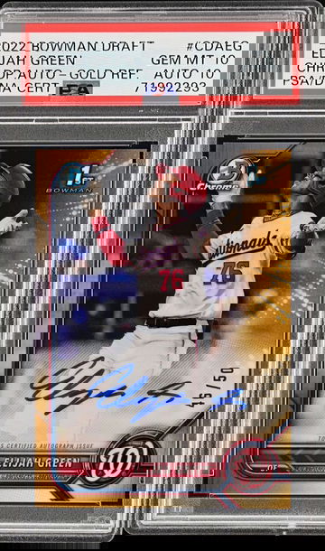 2022 Bowman Chrome Draft Elijah Green Gold Refractor Auto #/50 PSA 10/10