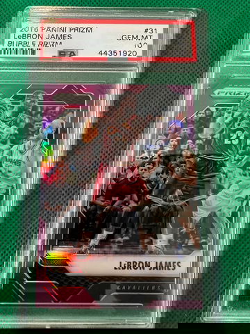 2016 prizm Lebron James purple 25/75 psa 10 pop 12