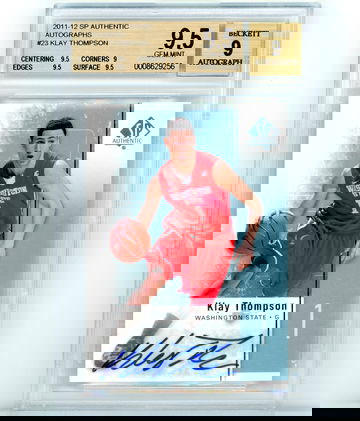 2011-12 SP Authentic Autographs Klay Thompson RC AUTO ROOKIE BGS 9.5 GEM MINT