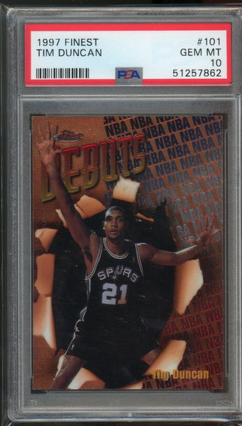 1997 Finest Tim Duncan PSA 10