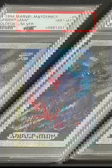 1994 Marvel Masterpieces Holofoil Silver Spider-Man #8 PSA 8 NM-MT POP 5!