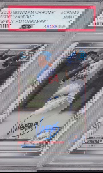 Miguel Vargas 2020 Chrome Autograph PSA 9