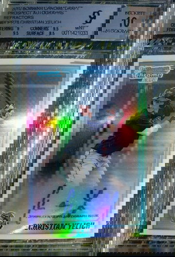 2010 Bowman Chrome Draft Prospect Refractor Christian Yelich RC Rookie BGS 9 