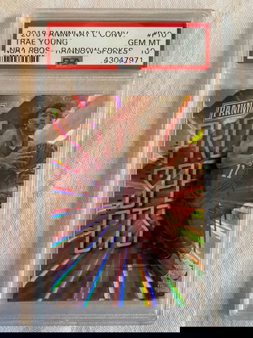 2018 Panini National Convention Trae Young Prospects Rainbow Spokes RC /49 PSA 10