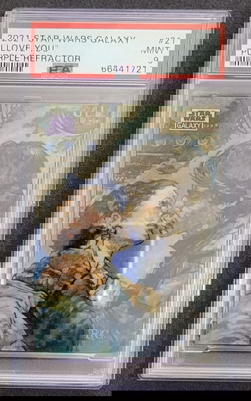 2021 Topps Star Wars Galaxy "I Love You" Purple Refractor 24/25 PSA 9