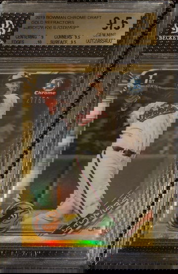 2019 Bowman Chrome Draft Kyle Stowers Gold Refractor /50 BGS 9.5