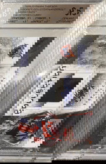 2009-10 Panini Threads Rookie Collection Materials Signatures #6 Stephen Curry BGS 9.5/10 Auto 11/50