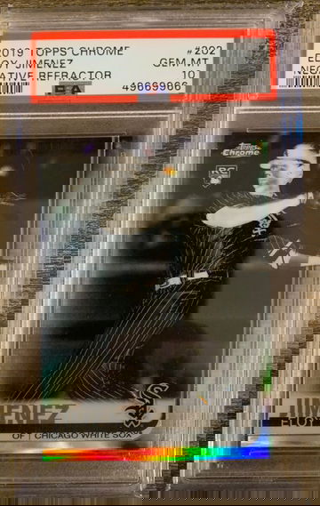 2019 Topps Chrome Eloy Jimenez #202 Negative Refractor PSA 10 RC White Sox