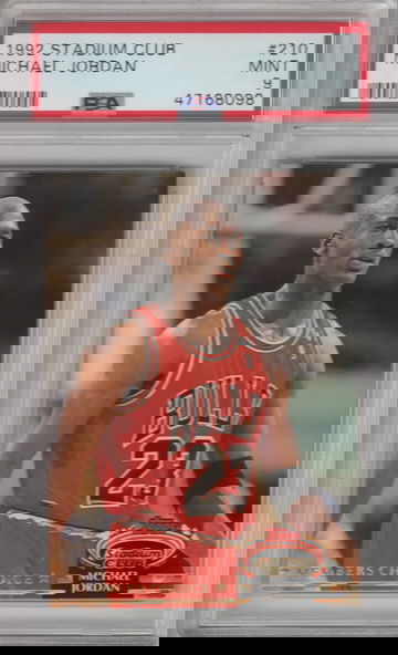 1992 Stadium Club #210 Michael Jordan PSA 9 (B)