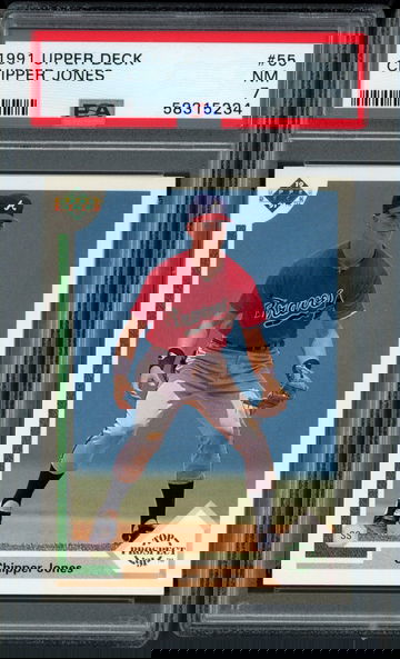 1991 Upper Deck Chipper Jones Top Prospect #55 - PSA 7 - Atlanta Braves