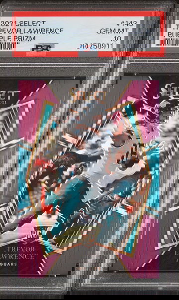 2021 Panini Select Trevor Lawrence #143 Purple Prizm /75 PSA 10 